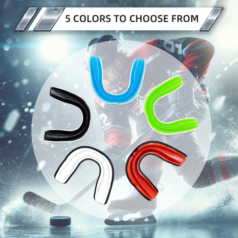 LPONJAR 5 Pack Kids Youth Mouth Guard for Sports, Boys Girls Mouth Guard with Case, Child Teen Sports Mouthguard for Football Lacrosse Basketball Boxing Soccer Taekwondo MMA Karate - Image 4