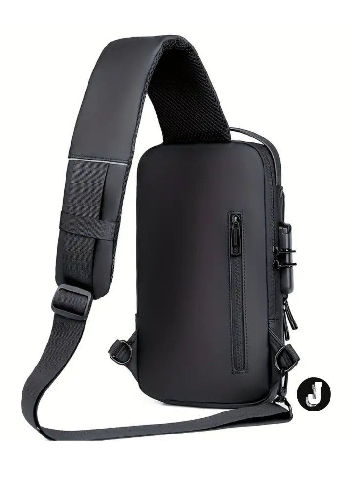 JAJEEK "Waterproof Oxford Fabric Crossbody Bag with Password Lock – Anti-Theft Motorcycle Chest Pack for Men & Women – Ideal Gift for Valentine's Day, Father's Day, and Birthdays" - Image 2