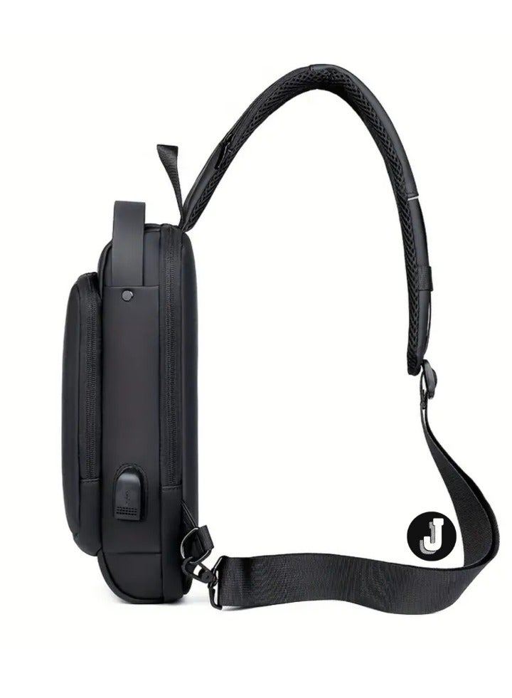 JAJEEK "Waterproof Oxford Fabric Crossbody Bag with Password Lock – Anti-Theft Motorcycle Chest Pack for Men & Women – Ideal Gift for Valentine's Day, Father's Day, and Birthdays" - Image 3