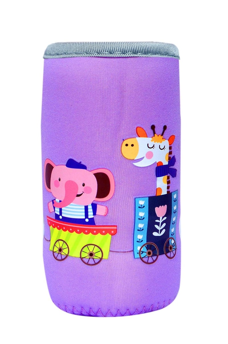 Alya The Cheeky Kidzz Soft Reusable Baby Feeding Bottle Cover Sleeve Animal Printed Suitable for 120ml 150ml 220ml 240ml Slim Neck Milk Feeder Bottles(Pack of 2) (Zebra,Elephant) - Image 3