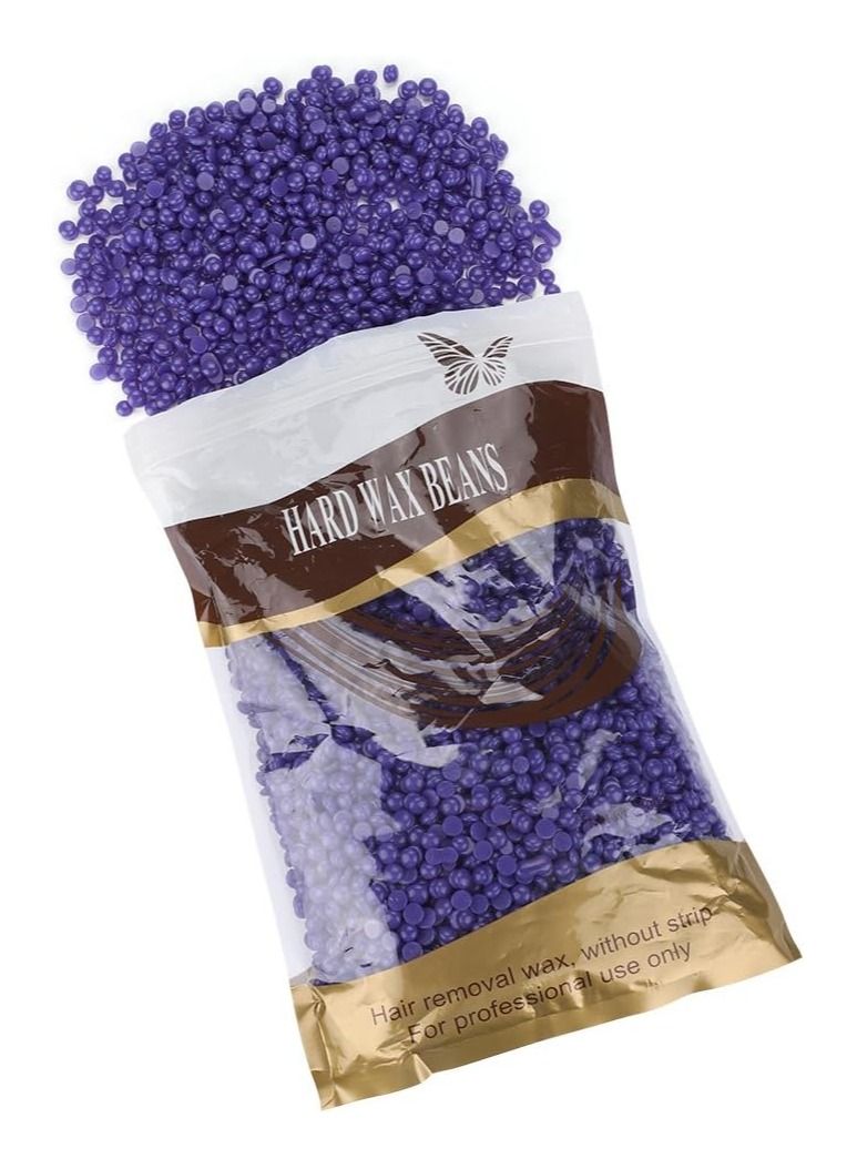 بلومنغ تايم كيس 500 جرام من حبوب شمع لإزالة الشعر بدون شريط سهلة إزالة الشعر للذراعين والساقين والعناية بالجمال حبوب الشمع الأرجواني - Image 2