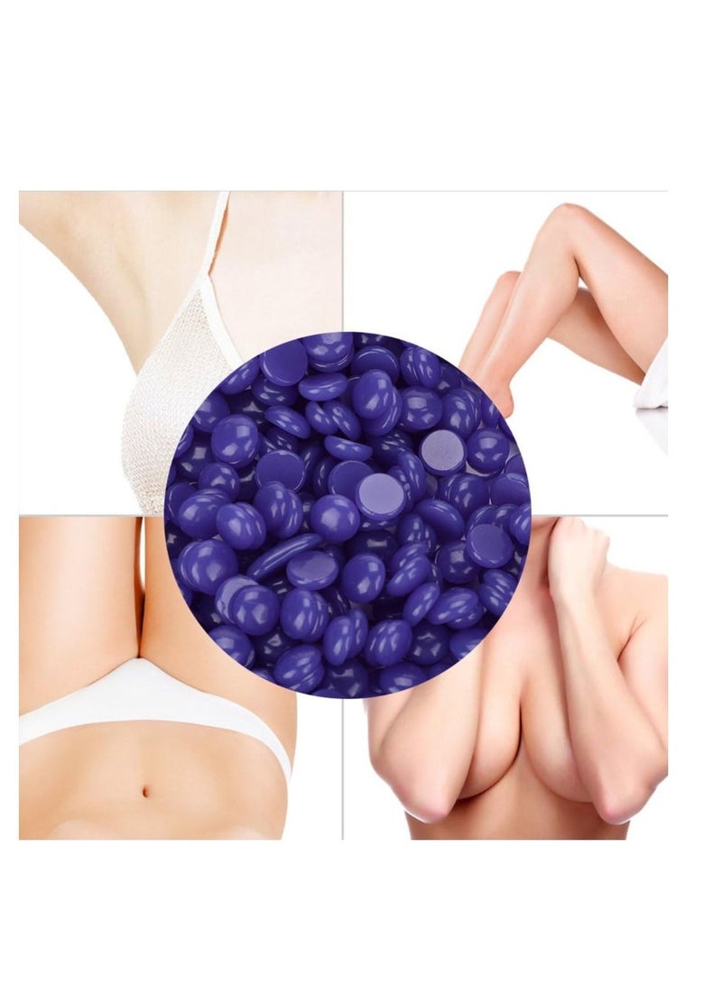 بلومنغ تايم كيس 500 جرام من حبوب شمع لإزالة الشعر بدون شريط سهلة إزالة الشعر للذراعين والساقين والعناية بالجمال حبوب الشمع الأرجواني - Image 5