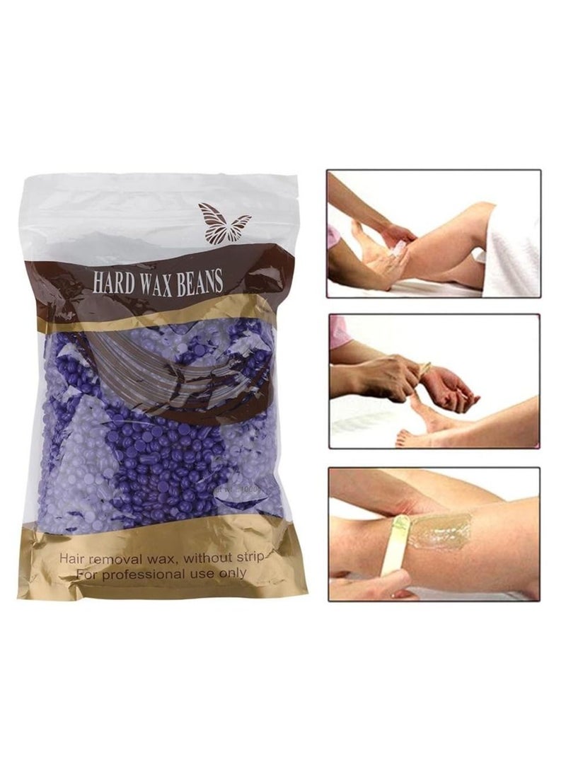 بلومنغ تايم كيس 500 جرام من حبوب شمع لإزالة الشعر بدون شريط سهلة إزالة الشعر للذراعين والساقين والعناية بالجمال حبوب الشمع الأرجواني - Image 4