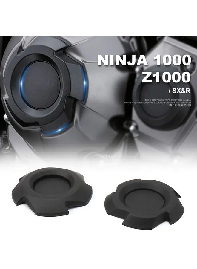 1 زوج من أغطية محرك الدراجة النارية السوداء لـ Kawasaki Ninja 1000 Sx Z1000 2022 2021 - Image 1