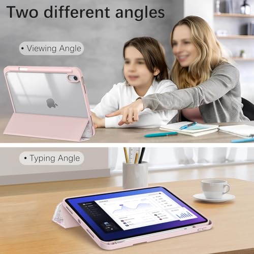 Xkladz Case for iPad 9th / 8th / 7th Generation (2021/2020/2019) 10.2 inch, Case with Pencil Holder, Stand Clear Back Cover Cute Cool Design for Women Girls, Auto Sleep/Wake, Artistic Flower - Image 4