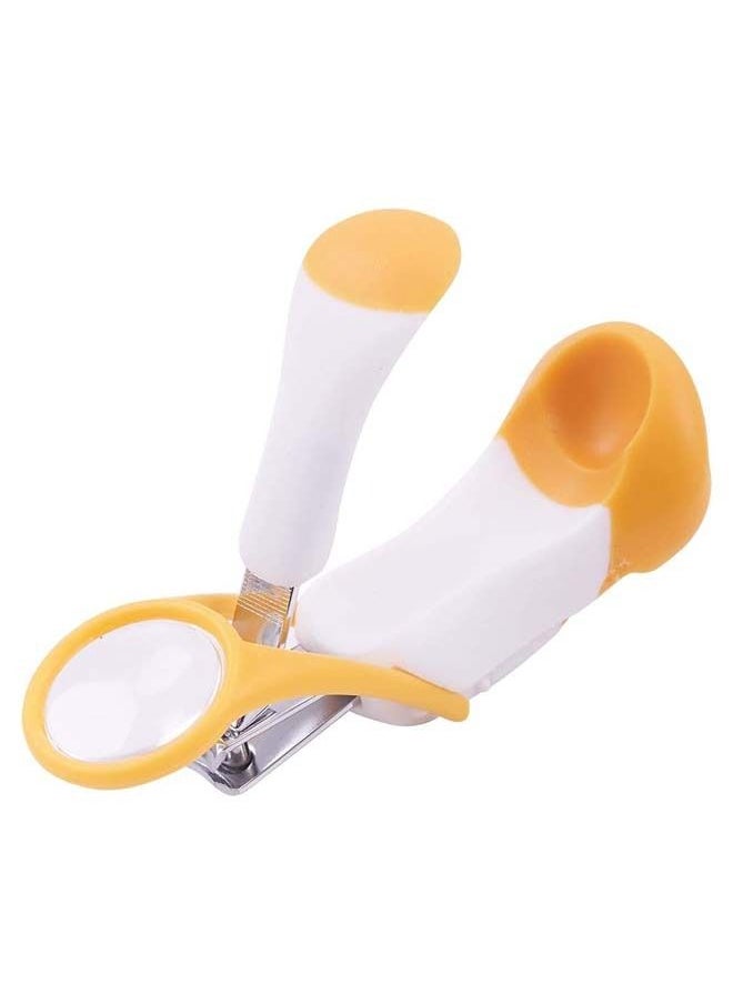 BAYBEE Baby Nail Clipper With Magnifier Zoom Lens Safety Nail Cutter For New Born Babies Infant Toddler Baby Manicure Pedicure Care Baby Nail Cutter Kids Nail Clipper For New Born Baby Orange  - Image 1