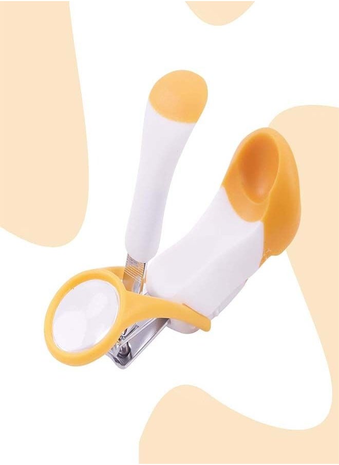 BAYBEE Baby Nail Clipper With Magnifier Zoom Lens Safety Nail Cutter For New Born Babies Infant Toddler Baby Manicure Pedicure Care Baby Nail Cutter Kids Nail Clipper For New Born Baby Orange  - Image 2