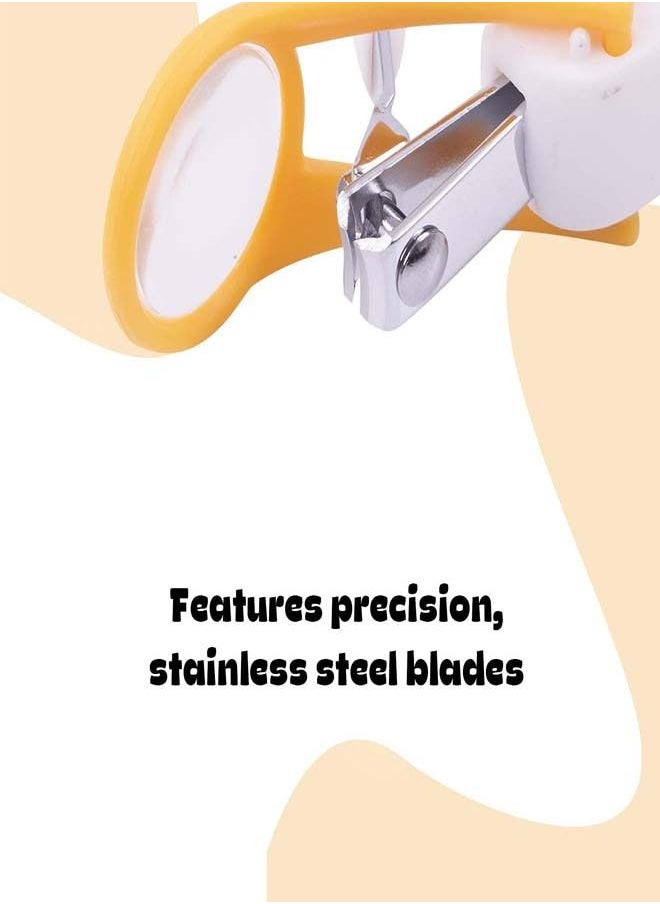 BAYBEE Baby Nail Clipper With Magnifier Zoom Lens Safety Nail Cutter For New Born Babies Infant Toddler Baby Manicure Pedicure Care Baby Nail Cutter Kids Nail Clipper For New Born Baby Orange  - Image 4
