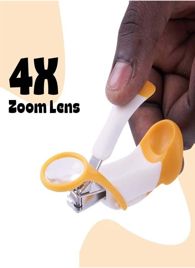 BAYBEE Baby Nail Clipper With Magnifier Zoom Lens Safety Nail Cutter For New Born Babies Infant Toddler Baby Manicure Pedicure Care Baby Nail Cutter Kids Nail Clipper For New Born Baby Orange  - Image 3