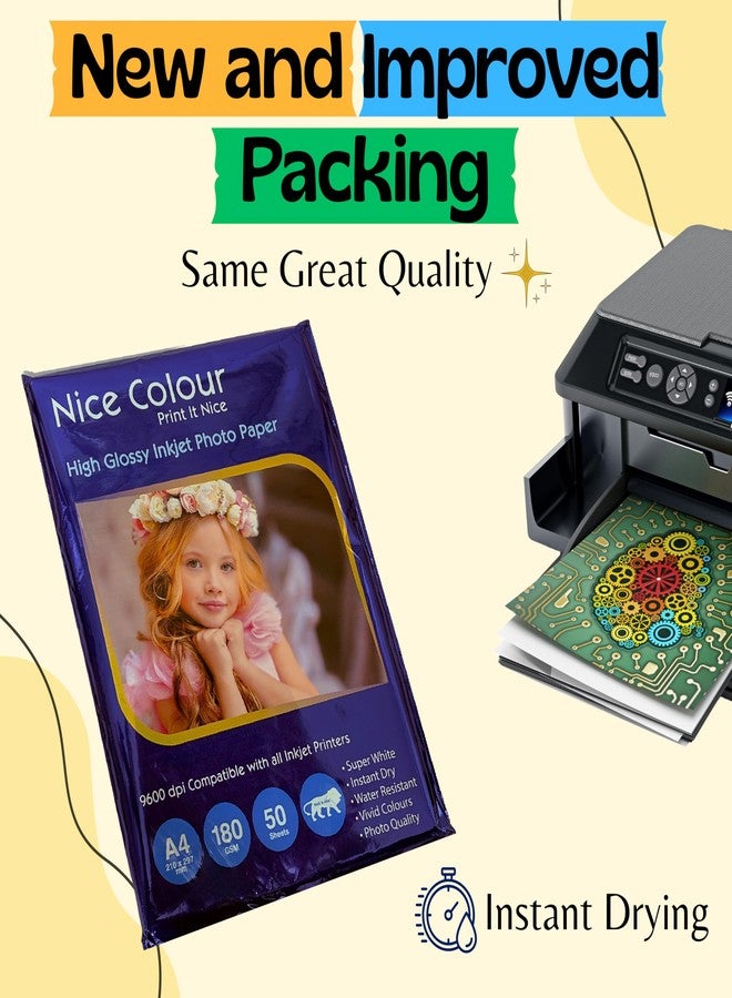 LC Glossy Photo Paper 180 GSM A4 Size | Compatible with Inkjet Printers | Pack of 1 (50 sheets) - Image 3