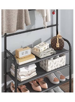 AGD 4 Layers Stainless Steel Shoe Rack And Clothes Rack For Home Black  - Image 5