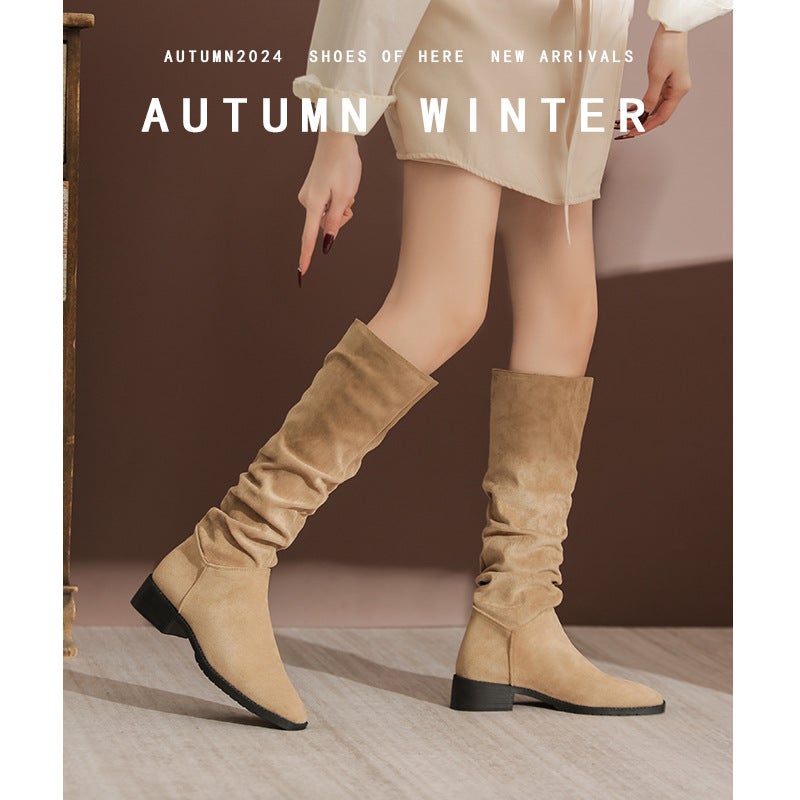 Gomei Heightened Heap Boots Long Barrel Knight Boots Children French Medium Barrel Women 3961-2 - Image 3