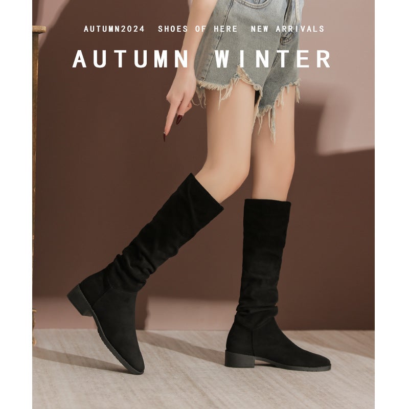Gomei Heightened Heap Boots Long Barrel Knight Boots Children French Medium Barrel Women 3961-2 - Image 2