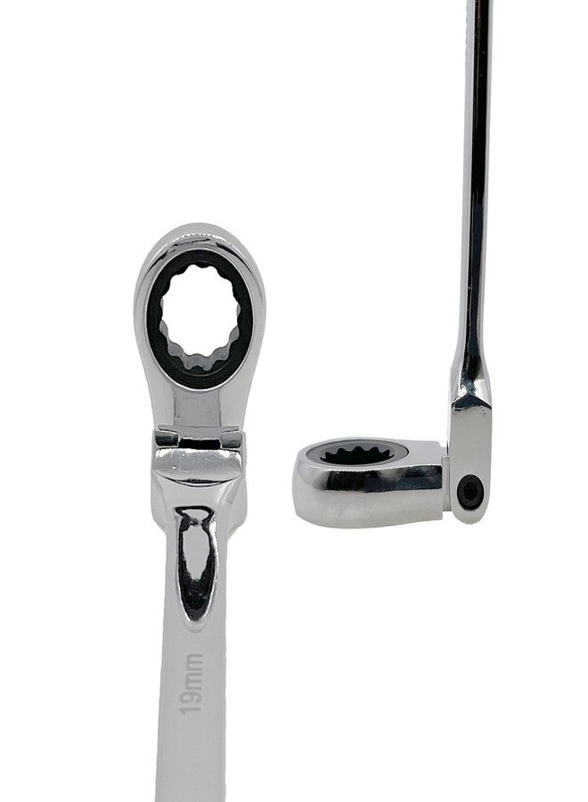 YCTMALL Metric 12 Sizes Extra Long Gear Ratcheting Wrench Set, 8mm-19mm, Made of Chrome Vanadium Steel, Rotatable head - Image 4