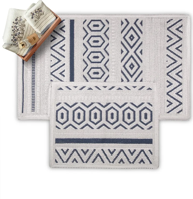Bluenity Hat Boucle Set 60X100-50X60CM Dark Blue