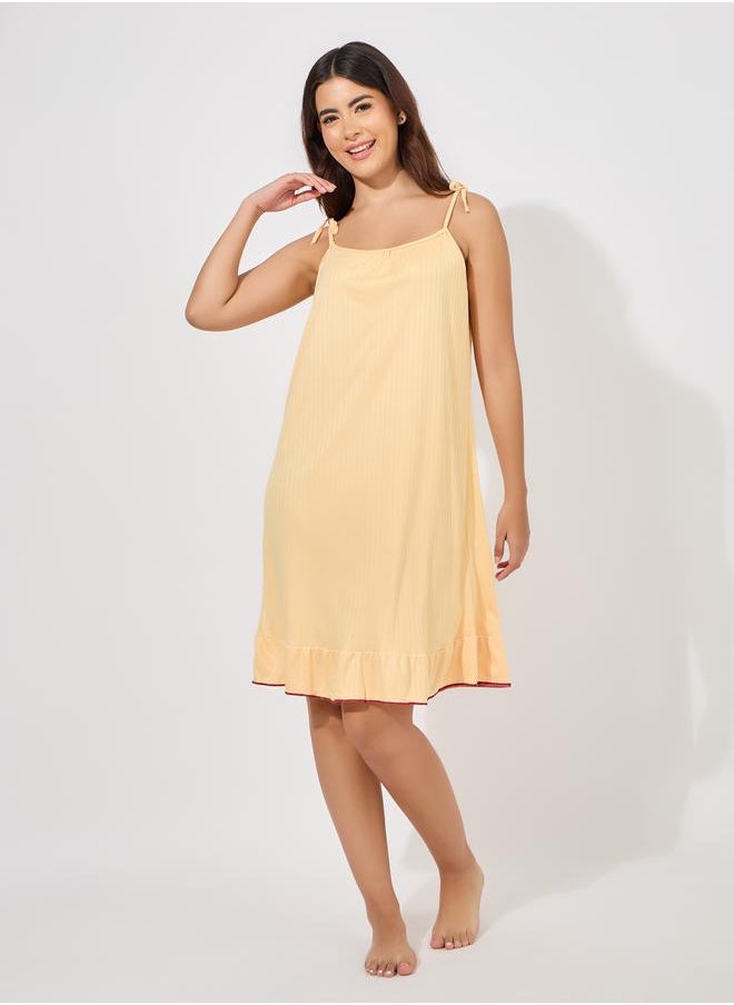 Styli Strappy Ruffle Hem Slip Dress  - Image 1