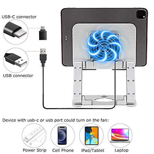 KABCON Surface Pro Tablet Stand with Quiet Cooling Fan for Microsoft Surface & iPad Pro/Air/Mini,Samsung Galaxy,Up to 13'' Tablets - Image 3