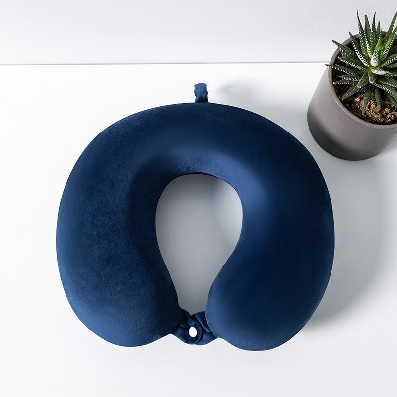Green Source Memory Foam U-shaped Pillow Slow Rebound Cervical Pillow for Vehicles Neck Pillow for Aircraft Single Couple Travel Pillow navy blue short plush U-shaped pillow