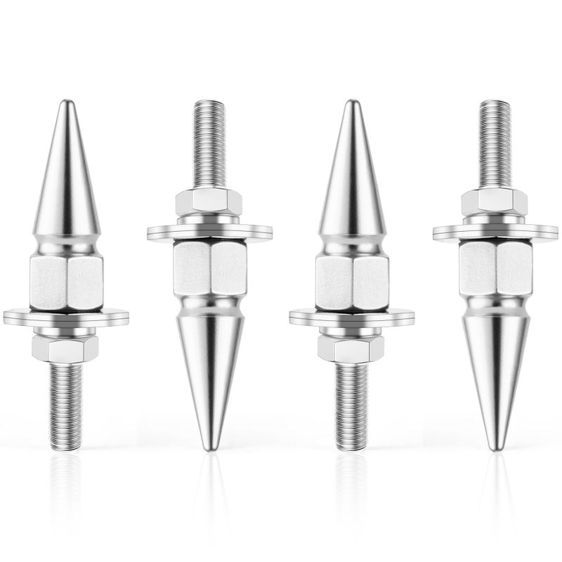 Alpmosn 4PCS License Plate Screws Caps License Plate Fasteners Bolts Exterior Car Accessories Screws Fit for Most Vehicle Motorcycles Trucks Silver - Image 3
