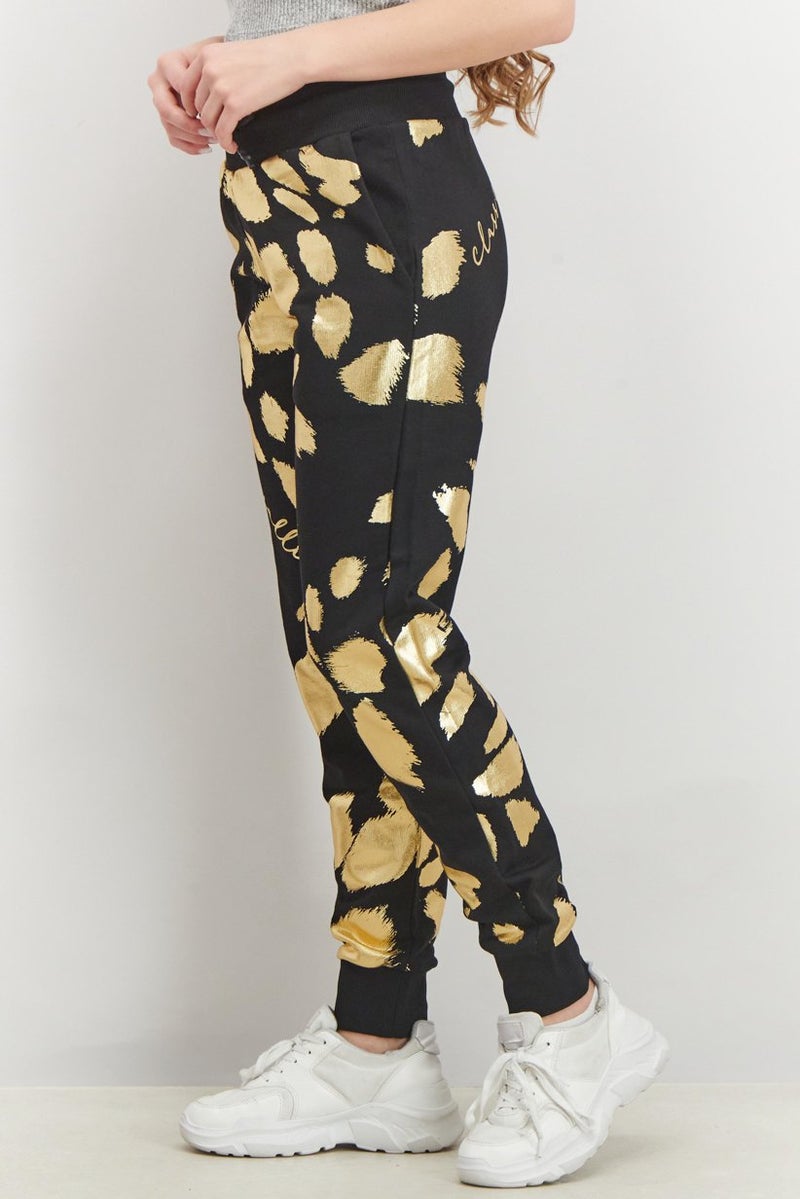 Cavalli Class Women Drawstring Printed Cuffed Pants, Multicolor - Image 3