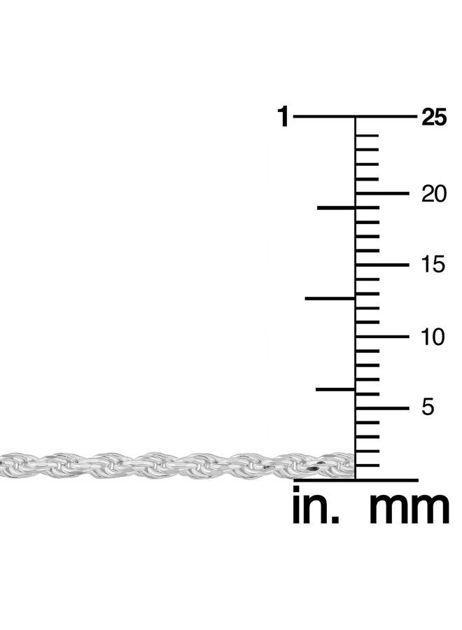 Kooljewelry Sterling Silver 1.7 mm Rope Chain Necklace (18 inch) - Image 3