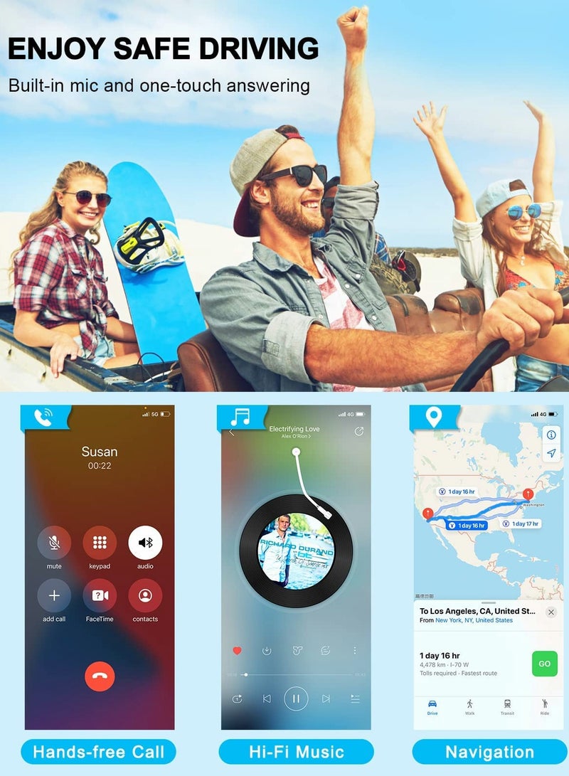 Barakah Bluetooth Aux Adapter, Car Bluetooth Receiver, Bluetooth 5.0 Noise Cancelling Bluetooth Car Adapter - Image 5