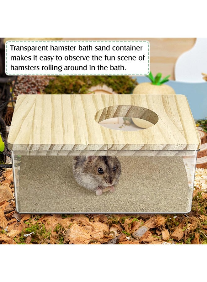 kathson Hamster Sand Bath Box Transparent Acrylic Small Animals Shower Bathtub Guinea Pigs Digging Sand Container Cage Accessories for Lemmings Gerbil Mice Hedgehog Chinchilla (Rectangle) - Image 3