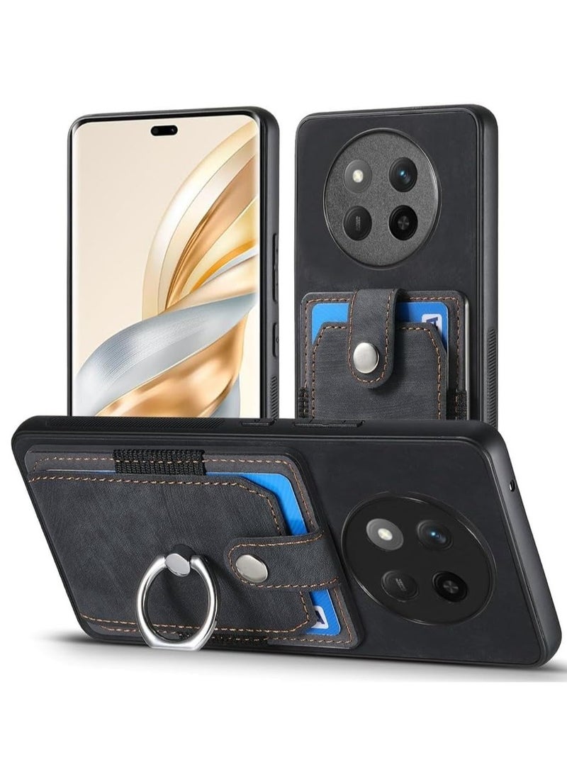 Generic Compatible with Honor X9c 5G/Honor X60 Pro Wallet Case Ultra Thin Card Holder Case, Leather + TPU Frame Phone Cover Multi-Function Case with Support Ring  - Image 1
