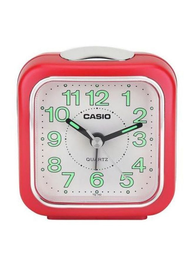 CASIO Analog Alarm Table Clock Pink/White 77x72x49mm - Image 1