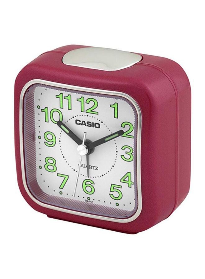 CASIO Analog Alarm Table Clock Pink/White 77x72x49mm - Image 3