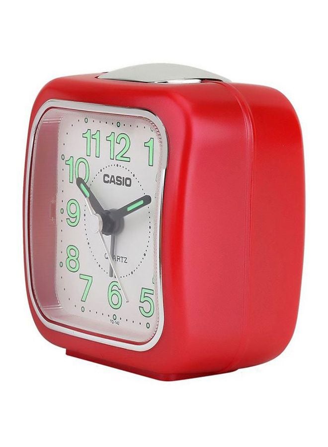 CASIO Analog Alarm Table Clock Pink/White 77x72x49mm - Image 4
