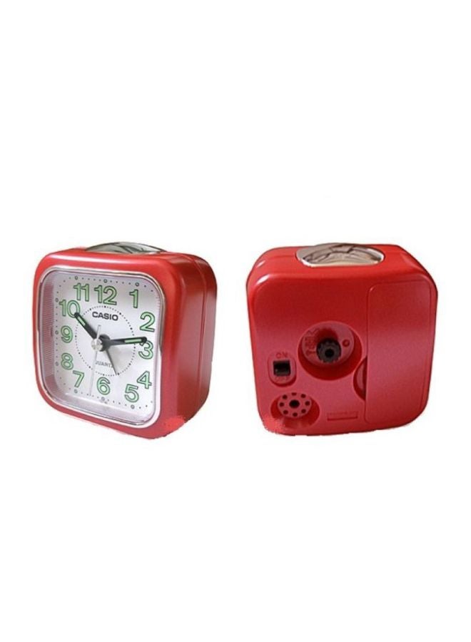 CASIO Analog Alarm Table Clock Pink/White 77x72x49mm - Image 5
