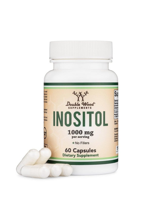 كبسولات إينوزيتول (ميو إينوزيتول) 1000 مجم لدعم الصحة للنساء (60 كبسولة) (بدون مواد مالئة، آمنة للنباتيين، وخالية من الجلوتين) من شركة دبل وود - Image 1