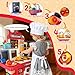 Drmukie Upgrade Toy Kitchen Set for Kids Toddlers Mini Kitchen Playset with Spray Sink Realistic Lighting Pretend Cooking Toys for 3 4 5 Year Old Girls Boys Gifts Red - Image 4