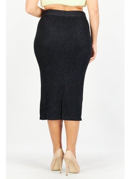 ESPRIT Women Metallic Midi Skirt, Black  - Image 3