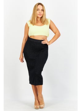 ESPRIT Women Metallic Midi Skirt, Black  - Image 4
