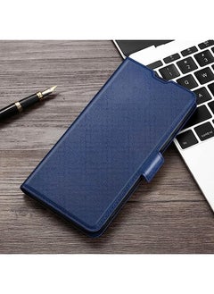 HuHa Case Cover Compatible For Alcatel 1X 5059A 5059D Ultra-thin Voltage Side Buckle PU + TPU Leather Phone Case Blue