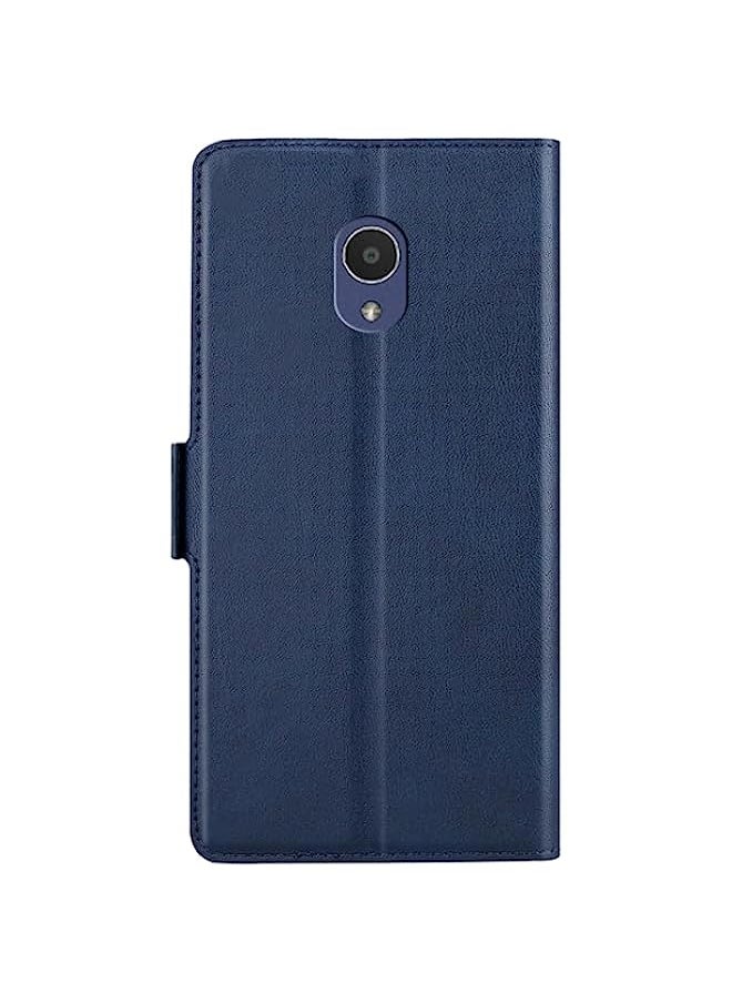 HuHa - HuHa Case Cover Compatible For Alcatel 1X 5059A 5059D Ultra-thin Voltage Side Buckle PU + TPU Leather Phone Case Blue - Image 1