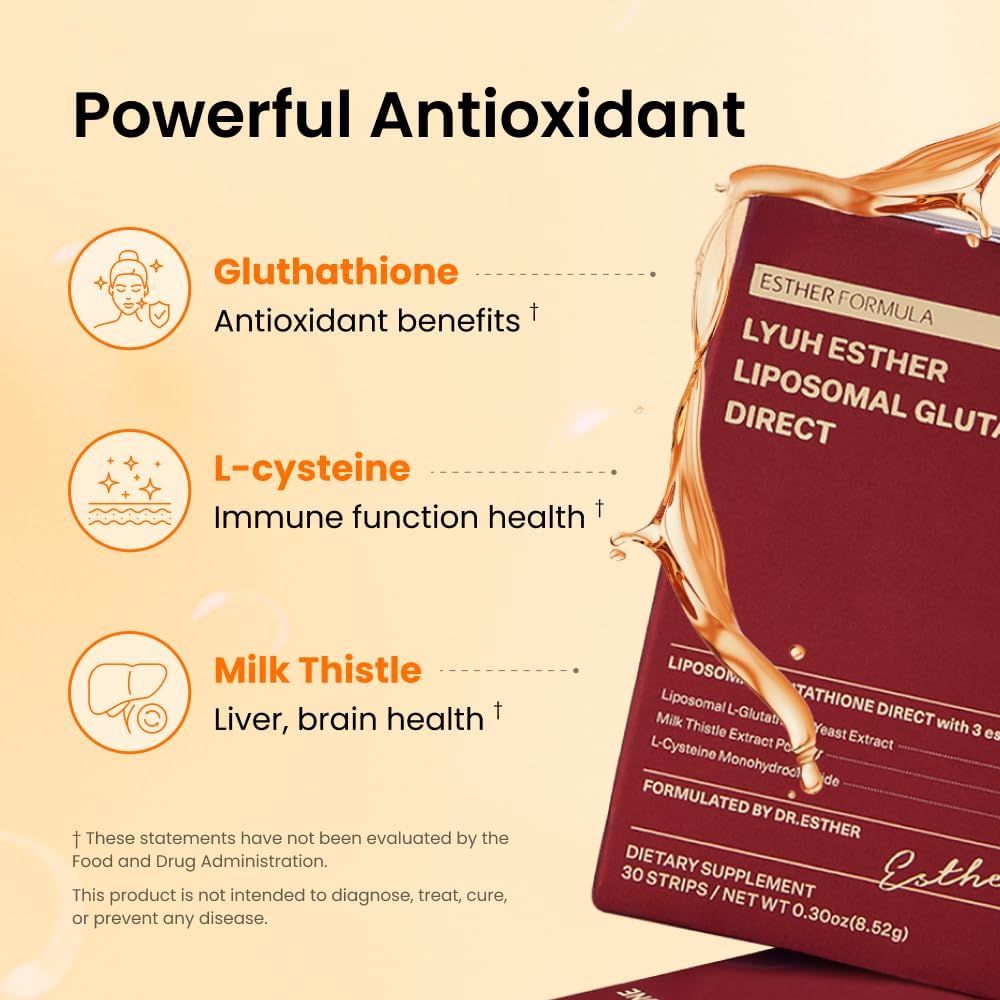 esther formula liposomal glutathione strips Glow Defense Duo  (30 ct) & Ceramide Strips (15 ct) | Sublingual Fast-Absorbing Oral Strips | Skin Radiance, Hydration & Antioxidant Support Discover this breakthrough Glutathione solution for your dietary supplement plan ESTHER FORMULA Liposomal Glutathione Strips