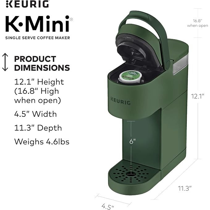 Renewed Keurig K Mini Single Serve Coffee Maker, 6 12 Oz, Evergreen | Brews 6-12 Oz with K-Cup Pods, Removable Drip Tray Fits Travel Mugs Up to 7 in, Compact under 5 in Wide - Image 2