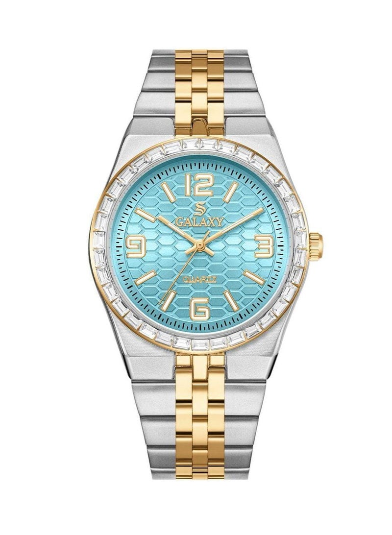 جالاكسي ساعة يد فاخرة من الفولاذ المقاوم للصدأ Galaxy GS-2398 - تصميم تناظري أنيق، مقاومة للماء، حركة كوارتز ممتازة - Image 1
