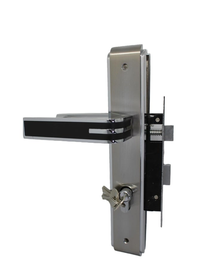 ROBUSTLINE Zinc Lever Door Handle With Lockbody Premium Quality - Black