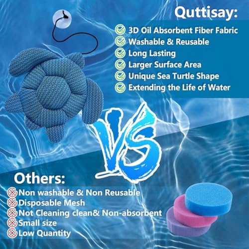 Quttisay Hot Tub Scum Absorber for Spa Hot Tub,Hot Tub Accessories for Adults,Hot Tub Sponge.Hot Tub Oil Absorbing Sponge for Spa & Pool Cleaner,Hot Tub Turtle Scum Absorber Keeps Water Clean,1 Pack - Image 5