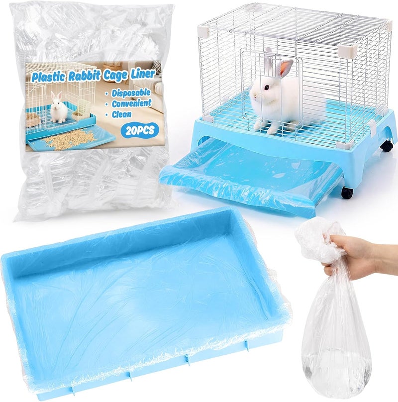 Rainflow Plastic Cage Liner Rabbit - Disposable Clear Plastic Toilet Film for Bunny Hedgehog Hamster Totoro - Image 1