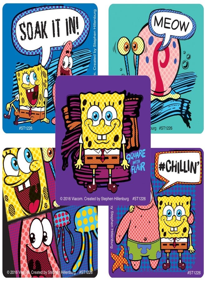 SmileMakers Spongebob Squarepants Flair Stickers - Prizes and Incentives - 100 Per Pack