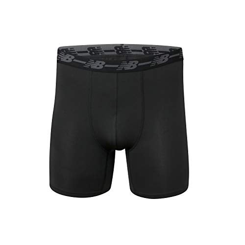 New Balance Men's Performance 5" No Fly Boxer Brief, 4-Pack, Large, Black/Black/Black/Black, Model Number: NB3017-4 - Image 2