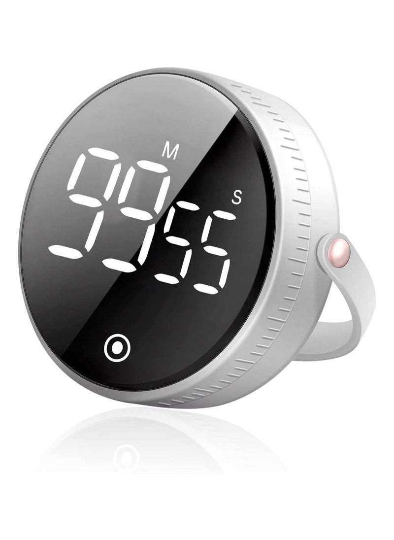 Arabest - مؤقت مطبخي رقمي - مؤقت عد تنازلي مغناطيسي مع شاشة LED كبيرة، مؤقت رقمي، مؤقت بصري، مناسب للطهي، والتمارين، والتعليم، مناسب للأطفال وكبار السن (أبيض) - Image 1
