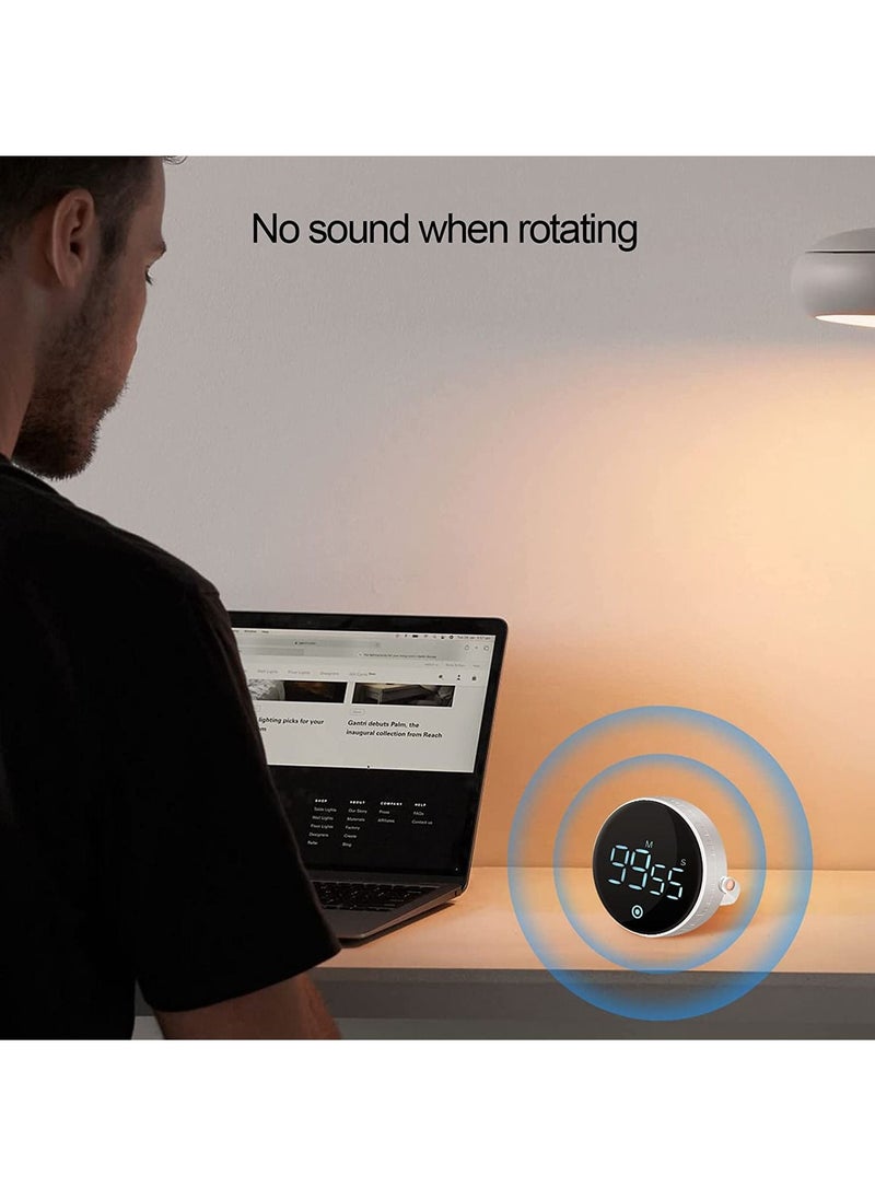 Arabest - مؤقت مطبخي رقمي - مؤقت عد تنازلي مغناطيسي مع شاشة LED كبيرة، مؤقت رقمي، مؤقت بصري، مناسب للطهي، والتمارين، والتعليم، مناسب للأطفال وكبار السن (أبيض) - Image 1