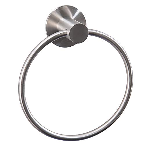 GERUIKE Adhesive Towel Ring Wall Mount Hand Towel Ring Self Adhesive Towel Hanger Stainless Steel Rustproof Brushed Nickel - Image 1