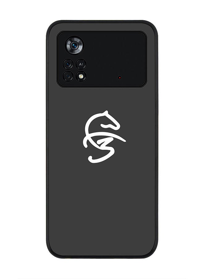 Stylizedd Rugged Black edge case for Poco M4 Pro 4G Slim fit Soft Case Flexible Rubber Edges Anti Drop TPU Gel Thin Cover -  Faz3 Icon Grey - Image 1